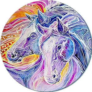 Доска для нарезки  Фантазии о лошадях (RCB-FHorse) (стекло) (d19) (в подар.упаков.) GiftLand