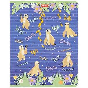 Тетрадь в клетку Hatber, "Ленивцы", 48 листов, в ассортименте 253354