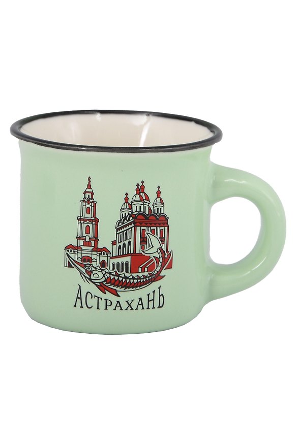 Кружка маленькая зеленая Астрахань (фарфор) (065-9-82) 3133918 — 1