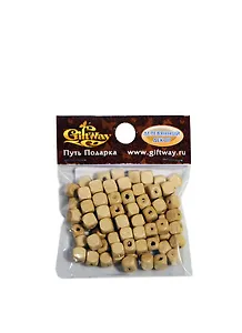 Деревянные бусины Квадратные натуральные (00009505) (8мм) (упаковка)