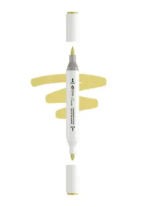 Маркер акриловый "Сонет" жёлтый травяной, двусторонний, перо кисть/пуля