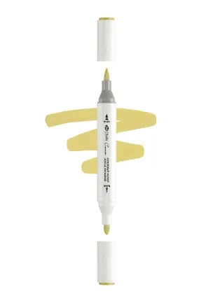 Маркер акриловый "Сонет" жёлтый травяной, двусторонний, перо кисть/пуля 3121963