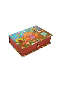 Шкатулка-книга с пуговицей картон Совушки (22х16х7) (36488)