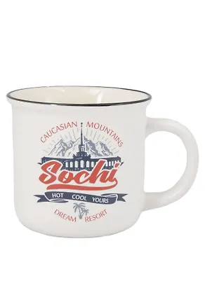 Кружка матовая прямая Сочи (фарфор) (350мл) (065-8-135) 3133768