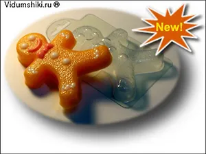 Пластиковая форма для мыла Пряничный человечек