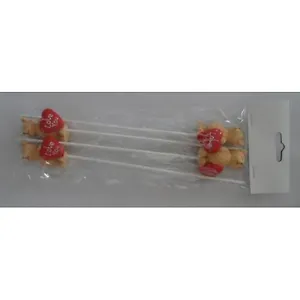 Декоративное украшение "Мишки с сердцами", 26.5*9.5*1.7см, деревян. (4 шт)