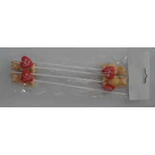 Декоративное украшение "Мишки с сердцами", 26.5*9.5*1.7см, деревян. (4 шт) 316706