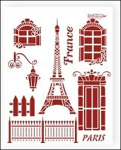 Трафарет пластиковый многоразовый Париж (20х25) (Л-062)