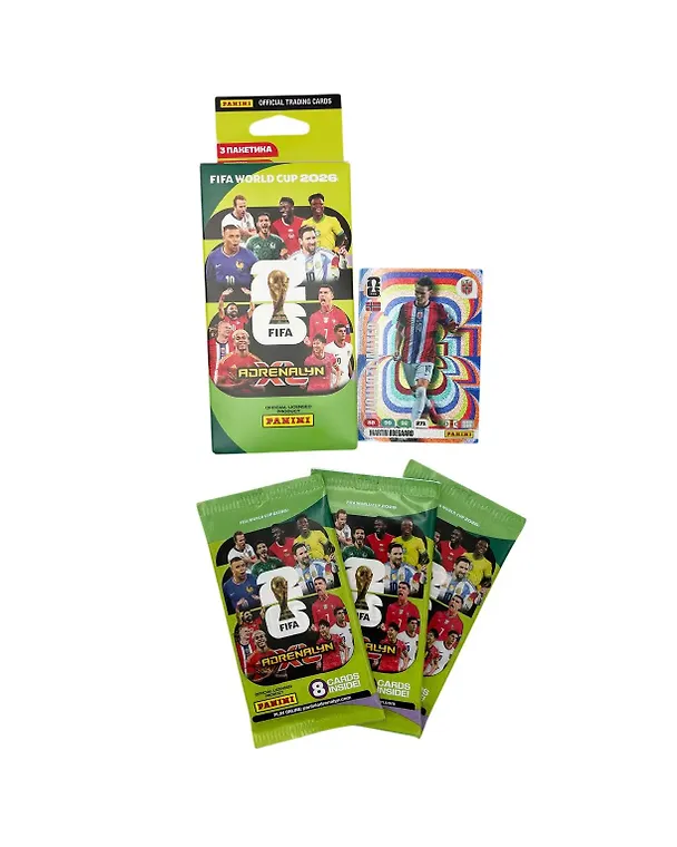 Набор коллекционных наклеек и карточек "Чемпионат мира FIFA World Cup 2026", PANINI WORLD CUP 2026 TCG (набор из 3 пакетиков карточек + 1 карточка Limited Edition), 25 штук в наборе 3161829 — 9