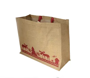 Сумка джутовая (PB-1569) (43х34х19) Орнамент с елкой 2393955