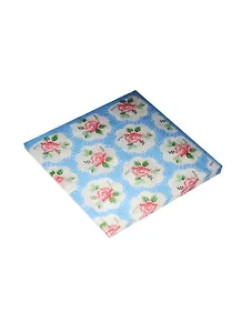 Салфетки (20шт/уп) Розы с голубой окантовкой