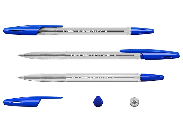 Набор шариковых ручек синих 1 мм, R-301 Classic Stick, Erich Krause, 4 штуки 2928627 — 2