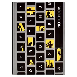 Записная книжка А6 80л кл. "КЛАВИАТУРА" тв.переплёт, полноцв.печать, выб.УФ-лак, мат.ламинация 2954833