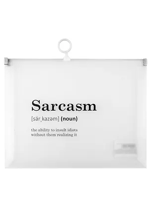 Папка на молнии А5 "Sarcasm (словарь)" с расширением, пластик 2963434