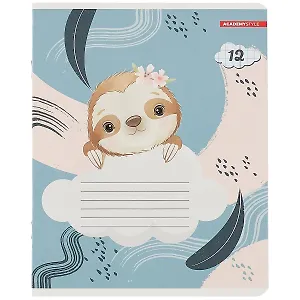 Тетрадь в клетку Academy Style, "Облачные зверята", 12 листов, в ассортименте