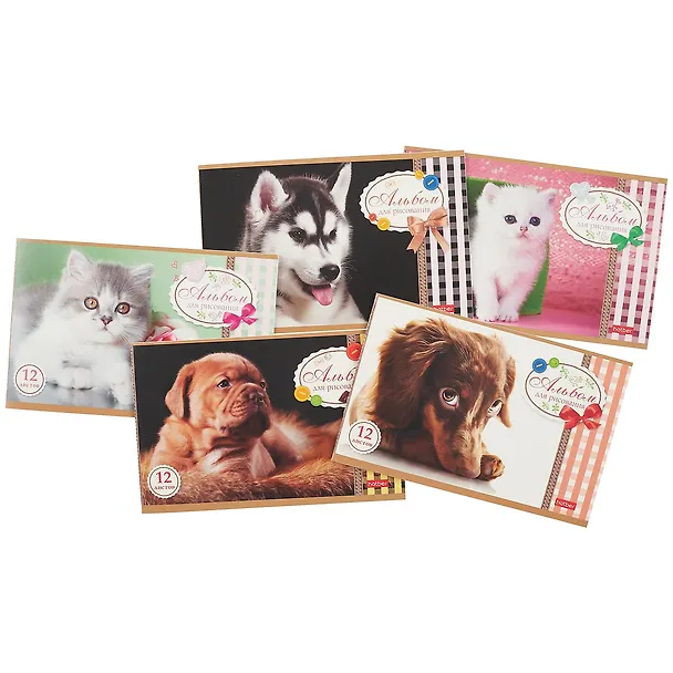 Альбом для рисования «Sweet pets» Hatber А5, 12 листов, скрепка, в ассортименте 251119 — 7