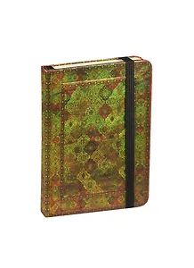 Записная книжка А6 (В7) 96л "Персидский орнамент" на резинке, металлография, внутр.карман, EMORIES