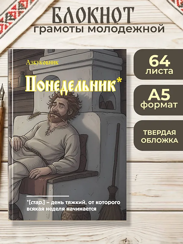 Книга для записей в линейку "Азбуковник. Понедельник", А5, 64 листа 3150381 — 3