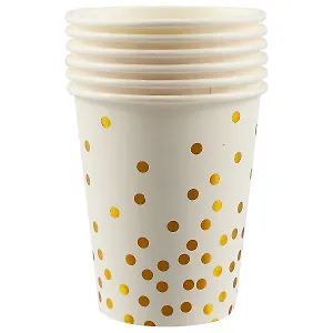 Набор бумажных стаканов Золотые кружочки на белом фоне (6 шт) (12-01582-H1)