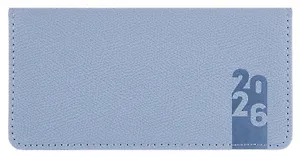 Планинг дат. 2026г. 64л 170х88 мм "Джут" голубой, кожзам, тв.переплет, обл.поролон, блинт.тиснение, офсет, карманный, справ.мат-лы, закругл.углы, ляссе, инд.уп