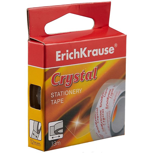 Лента клейкая, 12 мм х 33 м «Crystal», Erich Krause 262286 — 1