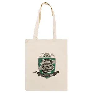Сумка-шоппер Гарри Поттер Герб Слизерина , белая (текстиль) (40х34)