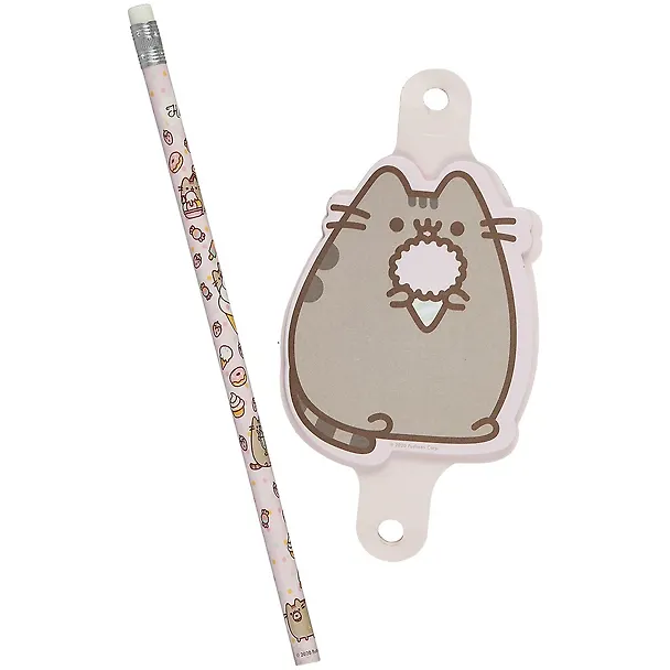 Набор канцелярский "Pusheen" карандаш ч/гр, блок для записей 30л, инд.подвес 2908993 — 2