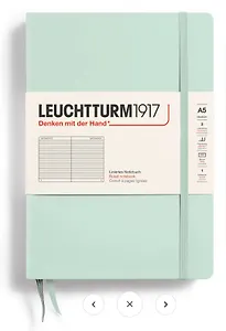 Книга для записей A5 125л лин. "Medium" тв.обложка, цвет Мятный, Leuchtturm1917