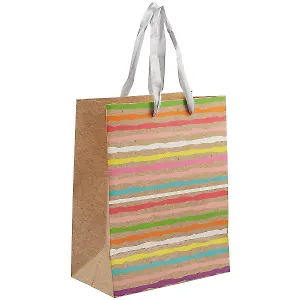 Подарочный пакет «Полоски на крафте», А5