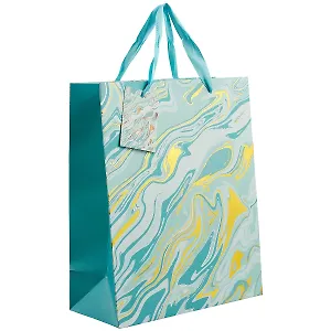 Пакет А4 32*26*12 Бирюзовые разводы нейтр., бум.мат.ламинат