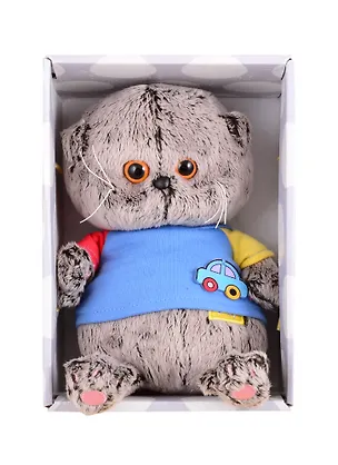 Игрушка мягкая Budi Basa, Басик BABY в футболке с машинкой (20 см) (BB-064) 2834860