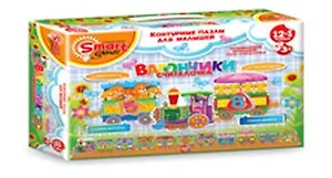 Напольн. контурные Пазлы (52017) Считалочка-Вагончик (16эл.) (12в1) (коробка)