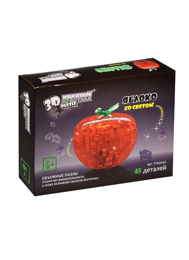 3D Crystal Puzzle Яблоко со светом (45 деталей) (YJ6904A) 2519875 — 1