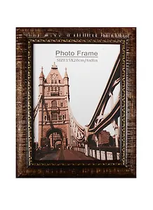 Фоторамка пластик 15*20 "Темное дерево с вензелем"