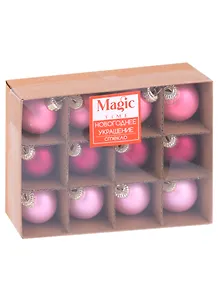 Набор елочных шаров Розовые оттенки (12 шт) (стекло) (3см)
