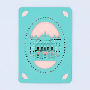 Открытка резная с конвертом Ажурный город (002), арт. pc-WP-A6.2019