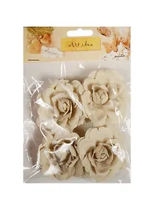 Букетик Льняные розы большие (6см) (4шт) (11-00399-SC-186)