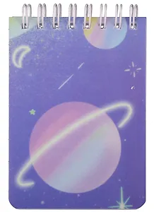 Блокнот А7 70л лин. "Planets" пласт.обл., спираль, инд.уп., ассорти