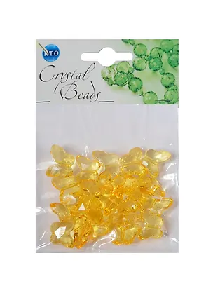 Набор бусин Кристальная игра Бабочки желтые (CRP114) (упаковка) 2409787