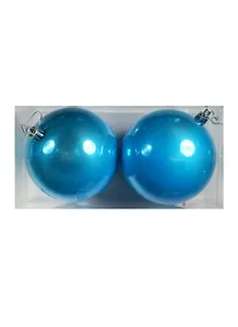 Набор шаров 2шт 10см Жемчужная капель бирюза, пластик (1009354)