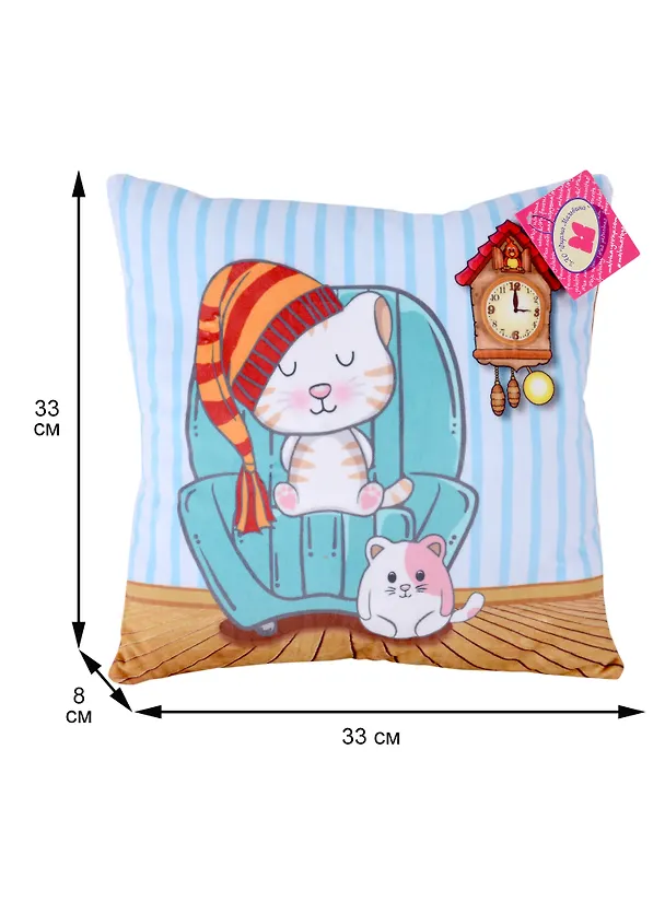 Мягкая игрушка подушка "Сплюшка. Сладкая парочка. Коты в кресле" 2966381 — 2