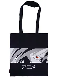 Сумка-шоппер Аниме Парень лицо (Сэйнен), черная (текстиль) (40х32)