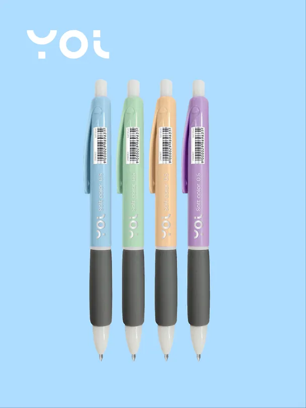Шариковая ручка синяя автоматическая 0,5 мм, Soft color, Yoi, в ассортименте 2996963 — 3
