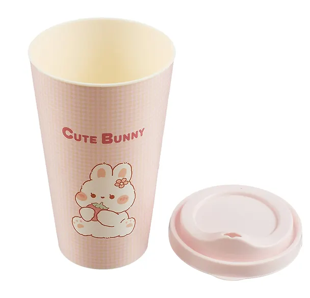 Стакан с крышкой Kawaii Зайчик (пластик) (550 мл) (СП2-2024) 3035570 — 5