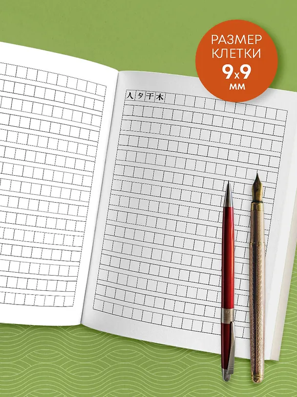 Книга Тетрадь для иероглифов, сетка 9х9 мм. (Кот в кимоно) () — 5