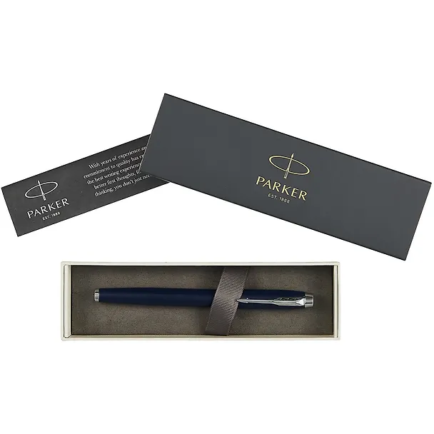 Ручка-роллер Parker, IM Core Matte Blue CT F, подарочная черная 253428 — 3