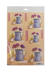Декупажная карта Cafe des fleurs (S-136) (упаковка)