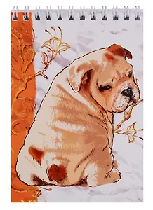 Блокнот А6 40 листов клетка "Стильные собачки"