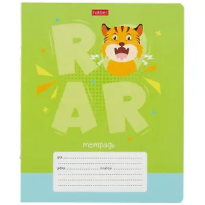 Тетрадь в клетку Hatber, "Ррррычалки", 12 листов, в ассортименте