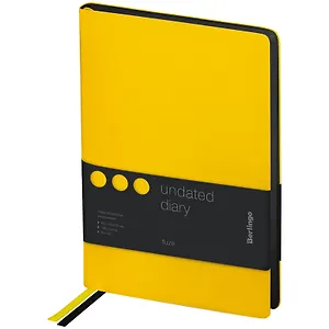 Ежедневник недат. А5 136л "Fuze. Желтый" иск.кожа, цветной срез